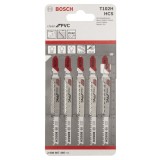 Bosch - Temiz Kesim Serisi PVC İçin T 102 H Dekupaj Testeresi Bıçağı - 5'Li Paket