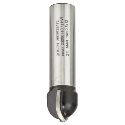 Bosch - Standard Seri Ahşap İçin Çift Oluklu, Sert Metal Dalma Yarımay Freze 12*16*54*8 mm