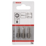 Bosch - Extra Hard Serisi Vidalama Ucu PH1*25 mm 3'lü
