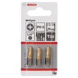 Bosch - Max Grip Serisi Vidalama Ucu PH3*25 mm 3'lü