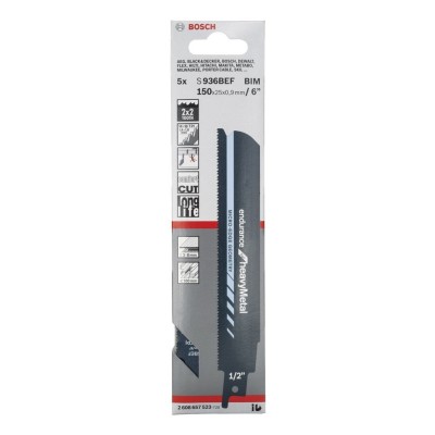 Bosch - Endurance Serisi Ağır Metal için Panter Testere Bıçağı S 936 BEF - 5'li