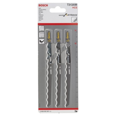 Bosch - Yalıtım Malzemeleri Ve Aşındırıcı Malzemeler İçin T 313 AW Dekupaj Testeresi Bıçağı - 3'Lü Paket