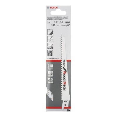 Bosch - Heavy Serisi Ahşap Ve Metal için Panter Testere Bıçağı S 611 DF - 2'li