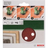 Bosch - Eksantirik Zımpara Kağıdı 6'lı Set, 125 mm 60/120/240 Kum 8 Delik