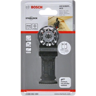 Bosch - Starlock - AIZ 32 BSPC - HCS Sert Ahşap İçin Daldırmalı Testere Bıçağı 1'li
