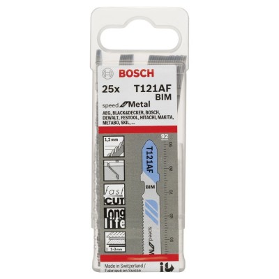 Bosch - Hızlı Kesim Serisi Metal İçin T 121 AF Dekupaj Testeresi Bıçağı - 25'Li Paket