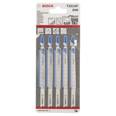 Bosch - Hızlı Kesim Serisi Metal İçin T 321 AF Dekupaj Testeresi Bıçağı - 5'Li Paket