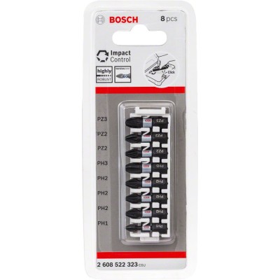 Bosch - Impact Control Serisi Vidalama Ucu 8'li T15/T20x2/T25x2/T30x2/T40 *25mm
