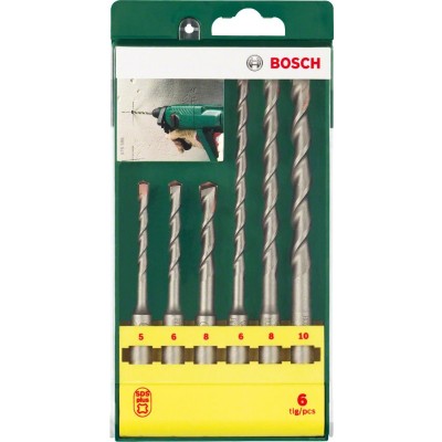 Bosch - SDS-Plus Kırıcı Delici Matkap Ucu Seti 6 Parça (5/6/8x110mm 6/8/10x160mm)