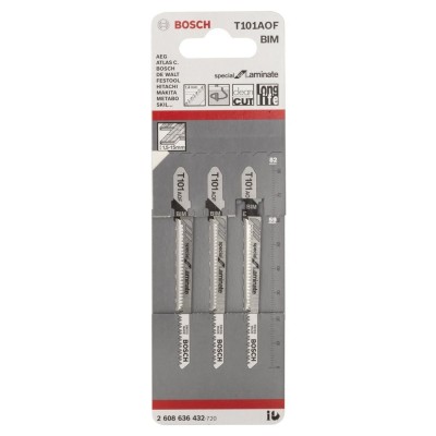 Bosch - Special Serisi Laminant İçin Özel T 101 AOF Dekupaj Testeresi Bıçağı - 3'Lü Paket
