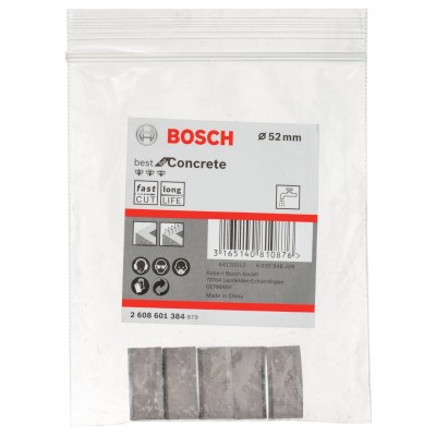 Bosch - Best Serisi Elmas Sulu Karot Uç Segmanı 52 mm İçin 5 Parça