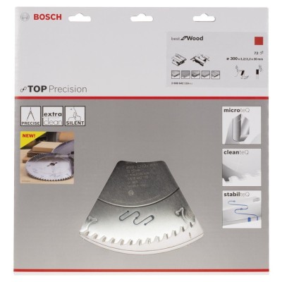 Bosch - Best Serisi Hassas Kesim Ahşap için Daire Testere Bıçağı 300*30 mm 72 Diş