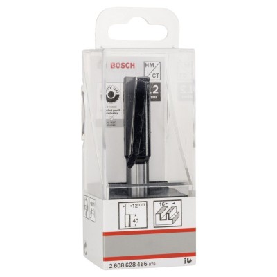Bosch - Standard Seri Ahşap İçin Çift Oluklu, Sert Metal Ekstra Uzun Düz Freze Ucu 12*16*81mm