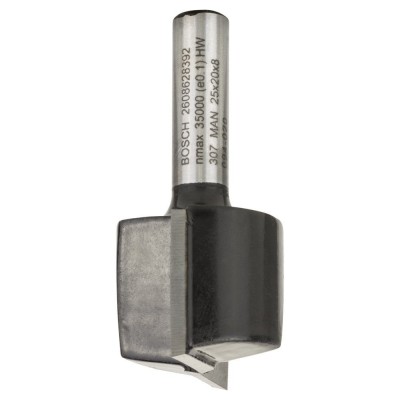 Bosch - Standard Seri Ahşap İçin Çift Oluklu, Sert Metal Düz Freze Ucu 8*25*51mm
