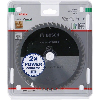 Bosch - Standard for Serisi Ahşap için Akülü Daire Testere Bıçağı 165*20 mm 48 Diş