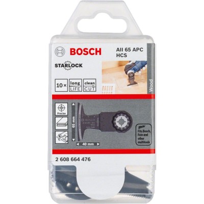 Bosch - Starlock - AII 65 APC - HCS Ahşap İçin Daldırmalı Testere Bıçağı 10'lu