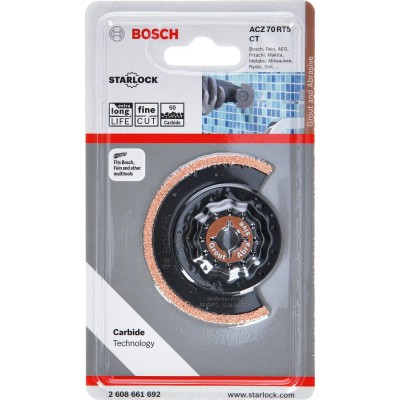 Bosch - Starlock - ACZ 70 RT5 - Carbide RIFF Zımpara Uçlu Dar Kesim Segman Testere Bıçağı 50 Kum Kalınlığı 1'li
