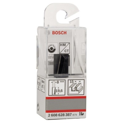 Bosch - Standard Seri Ahşap İçin Çift Oluklu, Sert Metal Düz Freze Ucu 8*15*51mm