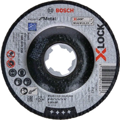 Bosch - X-LOCK - 115*2,5 mm Expert Serisi Bombeli Metal Kesme Diski (Taş)