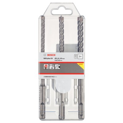 Bosch - SDS plus-5X Serisi Kırıcı Delici Matkap Ucu 3 Parça Set ( 6,8,10 x 160 mm)