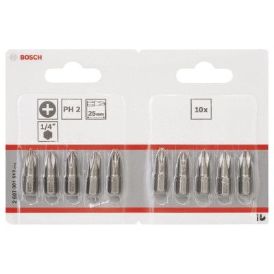 Bosch - Extra Hard Serisi Vidalama Ucu PH2*25 mm 10'lu