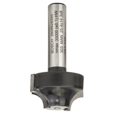 Bosch - Standard Seri Ahşap İçin Çift Oluklu Sert Metal Kenar Biçimlendirme Frezesi 8*25,4*46mm