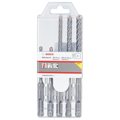 Bosch - SDS plus-5X Serisi Kırıcı Delici Matkap Ucu 5 Parça Set (5,6 x 110 mm, 6,8,10 x 160 mm)