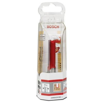 Bosch - Expert Serisi Ahşap İçin Çift Oluklu, Sert Metal Düz Freze Ucu 12*12*80 mm