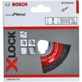 Bosch - X-LOCK - Clean Serisi Metal İçin Saçaklı Yuvarlak Fırça 115*0,3 mm