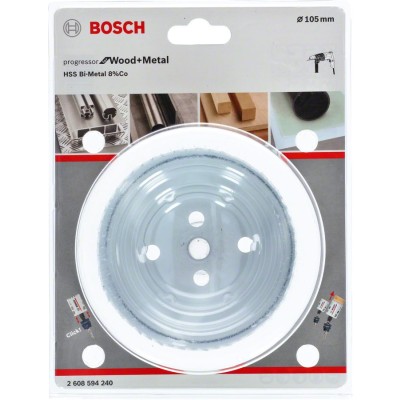 Bosch - Yeni Progressor Serisi Ahşap ve Metal için Delik Açma Testeresi (Panç) 105 mm