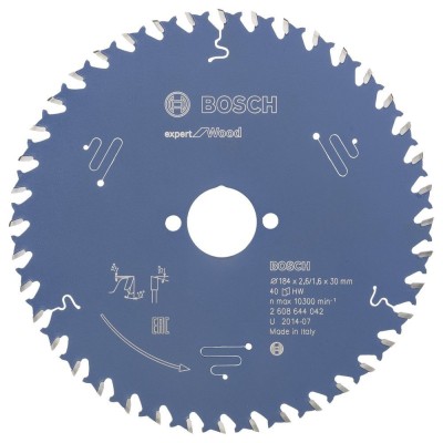 Bosch - Expert Serisi Ahşap için Daire Testere Bıçağı 184*30 mm 40 Diş