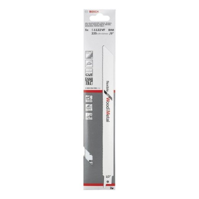 Bosch - Flexible Serisi Ahşap Ve Metal için Panter Testere Bıçağı S 1122 VF - 5'li