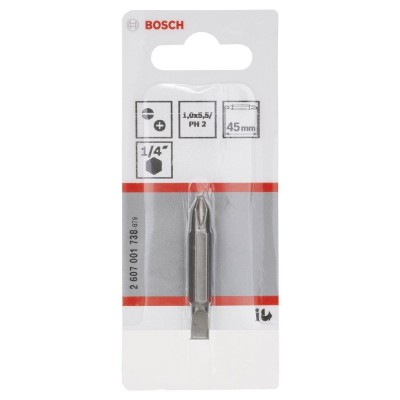 Bosch - Çift Taraflı Vidalama ucu PH2xS1,0x5,5*45 mm 1'li