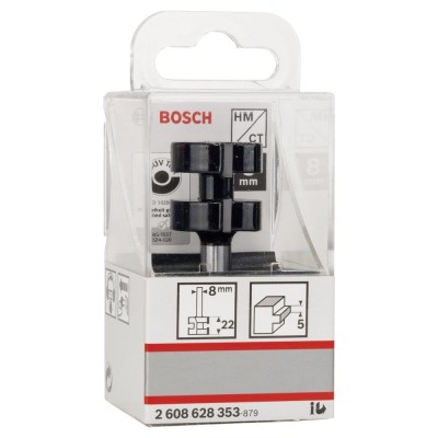Bosch - Standard Seri Ahşap İçin Çift Oluklu, Sert Metal Dilli Birleşim Frezesi 8*25*58 mm