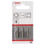 Bosch - Extra Hard Serisi Vidalama Ucu T15*25 mm 3'lü
