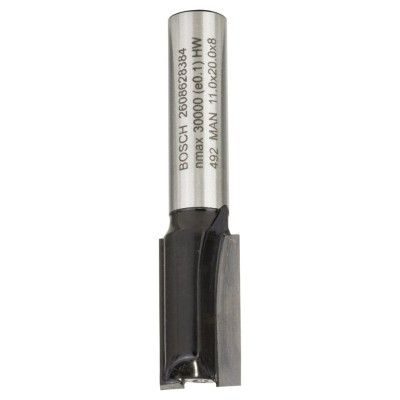 Bosch - Standard Seri Ahşap İçin Çift Oluklu, Sert Metal Düz Freze Ucu 8*11*51mm