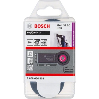Bosch - Starlock Max - MAII 32 SC - HCS Üniversal Derz ve Macun Kesici Testere Bıçağı (Japon Bıcagı) 10'lu