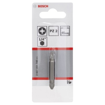 Bosch - Çift Taraflı Vidalama ucu PZ2xPZ2*45 mm 1'li