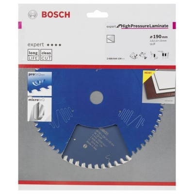 Bosch - Expert Serisi Yüksek Basınçlı Lamine Panel ve Trespa için Daire Testere Bıçağı 190*20 mm 56 Diş