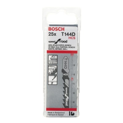 Bosch - Hızlı Kesim Serisi Ahşap İçin T 144 D Dekupaj Testeresi Bıçağı - 25'Li Paket