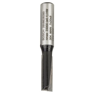 Bosch - Standard Seri Ahşap İçin Çift Oluklu, Sert Metal Düz Freze Ucu 8*7*51 mm