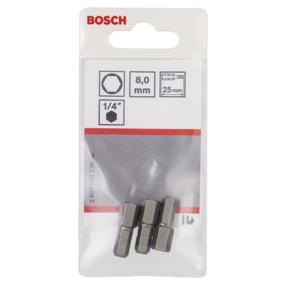 Bosch - Extra Hard Serisi HEX8*25 mm 3'lü