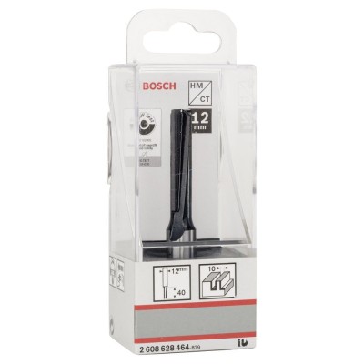 Bosch - Standard Seri Ahşap İçin Çift Oluklu, Sert Metal Ekstra Uzun Düz Freze Ucu 12*10*81mm