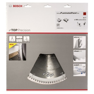 Bosch - Best Serisi Hassas Kesim Cilalı Plaka Malzemeleri için Daire Testere Bıçağı 300*30mm 96 Diş