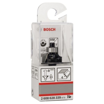 Bosch - Standard Seri Ahşap İçin Çift Oluklu, Sert Metal Bilya Yataklı Yuvarlama Frezesi 8*4*53 mm