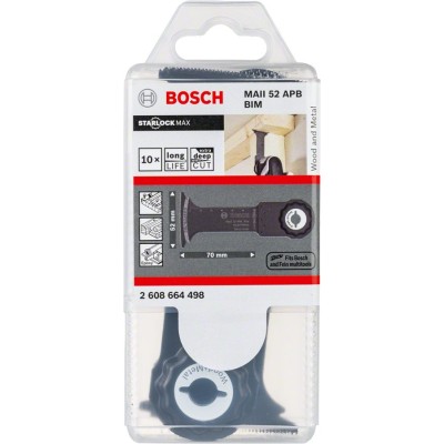 Bosch - Starlock Max - MAII 52 APB - BIM Ahşap ve Metal İçin Daldırmalı Testere Bıçağı 10'lu