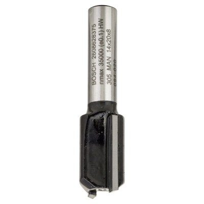 Bosch - Standard Seri Ahşap İçin Çift Oluklu, Sert Metal Düz Freze Ucu 8*14*51mm