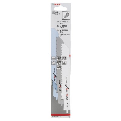 Bosch - 3 Parçalı PFZ 500 E Uyumlu Karışık Panter Testere Bıçağı Seti - M 1142 H, M 3456 XF; M 1122 EF