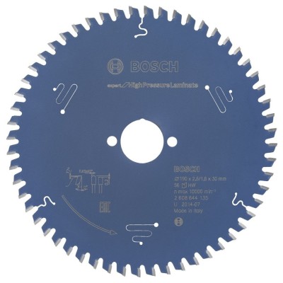 Bosch - Expert Serisi Yüksek Basınçlı Lamine Panel ve Trespa için Daire Testere Bıçağı 190*30 mm 56 Diş