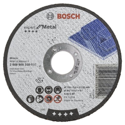 Bosch - 115*2,5 mm Expert Serisi Düz Metal Kesme Diski (Taş)